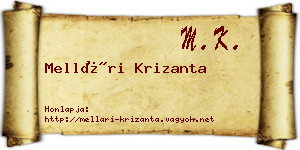 Mellári Krizanta névjegykártya